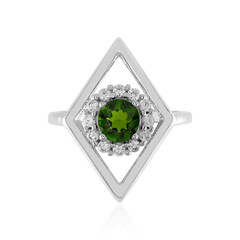 Bague en argent et Diopside de Russie