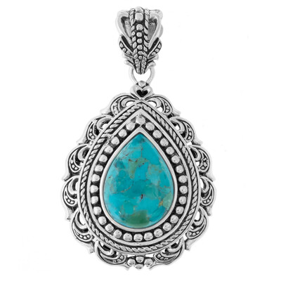 Pendentif en argent et Turquoise bleue de Mohavie (Art of Nature)