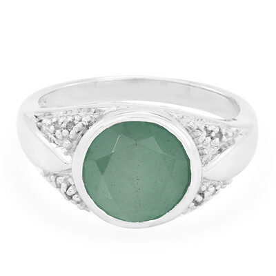 Bague en argent et Calcédoine verte