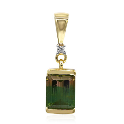 Pendentif en or et Tourmaline multicolore