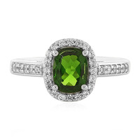 Bague en argent et Diopside de Russie