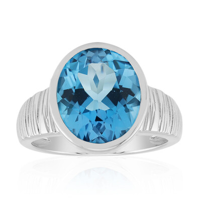 Bague en argent et Topaze bleu Suisse (Pallanova)