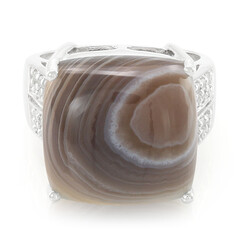 Bague en argent et Agate du Botswana