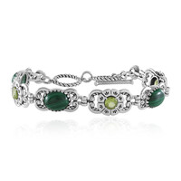 Bracelet en argent et Malachite (Desert Chic)