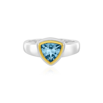 Bague en argent et Topaze bleu Suisse