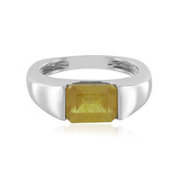 Bague en argent et Saphir jaune de Madagascar