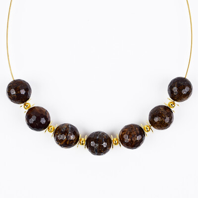 Collier en acier inoxydable et Bronzite