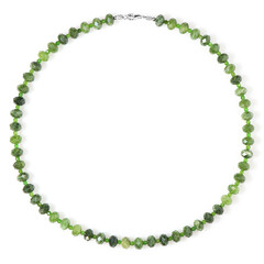 Collier en argent et Quartz vert forêt