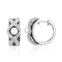 Boucles d'oreilles en argent et Perle blanche de culture d'eau douce