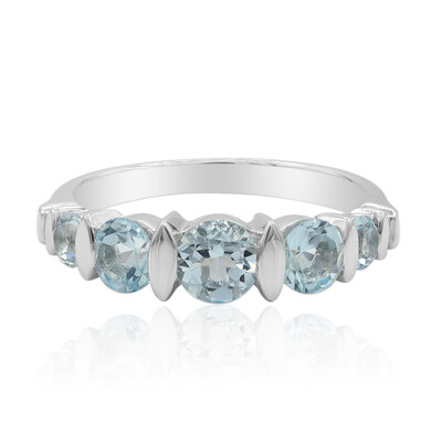 Bague en argent et Topaze bleu ciel