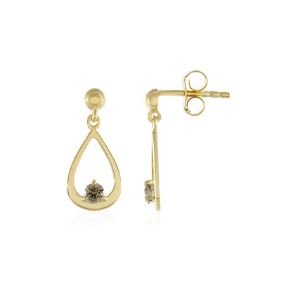 Boucles d'oreilles en argent et Diamant champagne I2