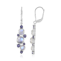 Boucles d'oreilles en argent et Pierre de lune bleue (KM by Juwelo)