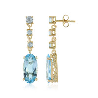 Boucles d'oreilles en argent et Topaze bleu ciel