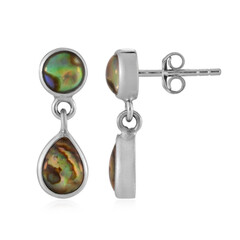 Boucles d'oreilles en argent et Coquillage d'Abalone