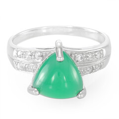 Bague en argent et Calcédoine verte