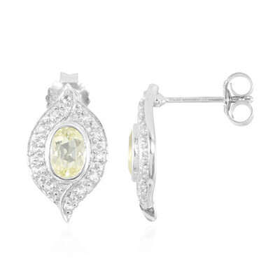 Boucles d'oreilles en argent et Scapolithe jaune