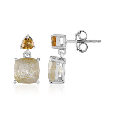 Boucles d'oreilles en argent et Quartz rutile (Cheveux de Vénus)