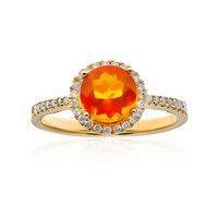 Bague en or et Opale de Feu du Mexique (CIRARI)