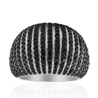 Bague en argent et Spinelle noir