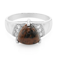 Bague pour homme en argent et Obsidienne acajou