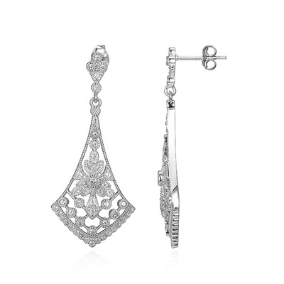 Boucles d'oreilles en argent et Topaze blanche