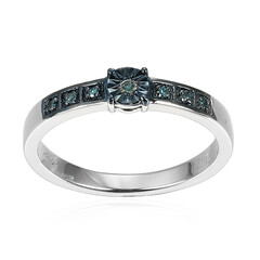 Bague en argent et Diamant bleu I3