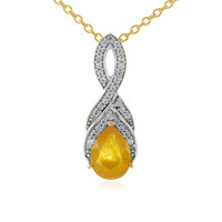 Collier en argent et Saphir jaune de Madagascar