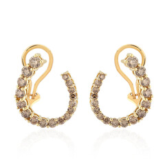 Boucles d'oreilles en or et Diamant champagne I2 (de Melo)