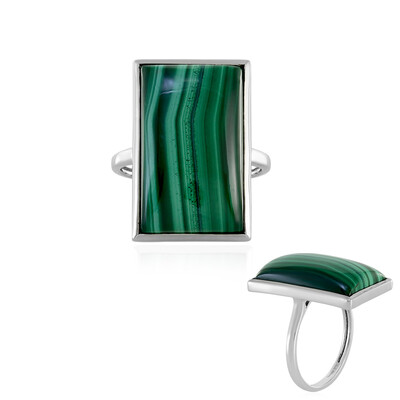 Bague en argent et Malachite (MONOSONO COLLECTION)