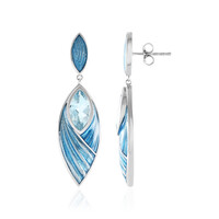 Boucles d'oreilles en argent et Topaze bleu ciel