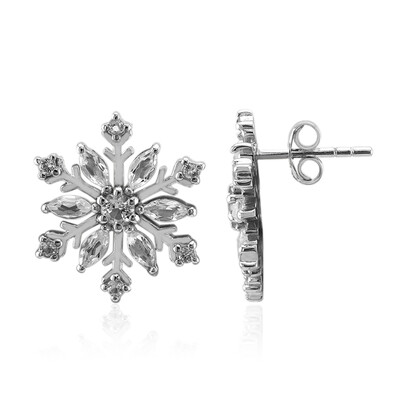 Boucles d'oreilles en argent et Topaze blanche