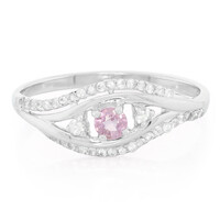 Bague en argent et Saphir rose de Ceylan