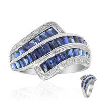 Bague en or et Saphir bleu de Ceylan