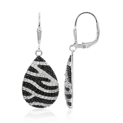 Boucles d'oreilles en argent et Spinelle noir