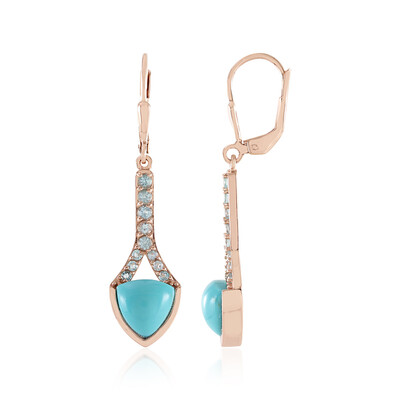 Boucles d'oreilles en argent et Turquoise Sleeping Beauty (KM by Juwelo)