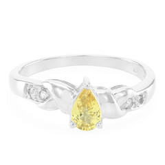 Bague en argent et Saphir jaune