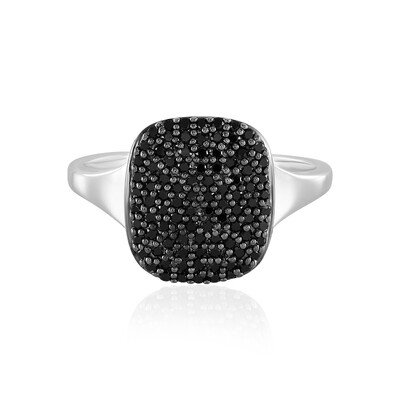 Bague en argent et Spinelle noir