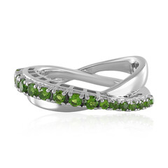 Bague en argent et Diopside de Russie