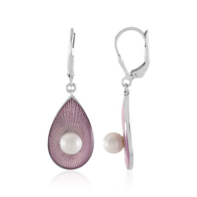 Boucles d'oreilles en argent et Perle blanche de culture d'eau douce