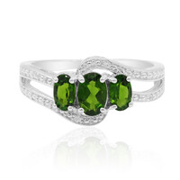 Bague en argent et Diopside de Russie