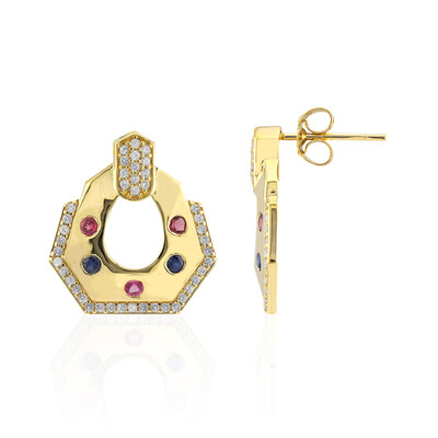 Boucles d'oreilles en or et Rubellite (Adela Gold)