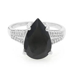 Bague en argent et Spinelle noir