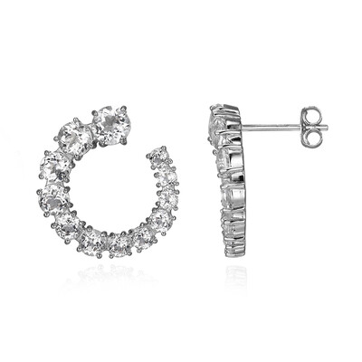 Boucles d'oreilles en argent et Topaze blanche