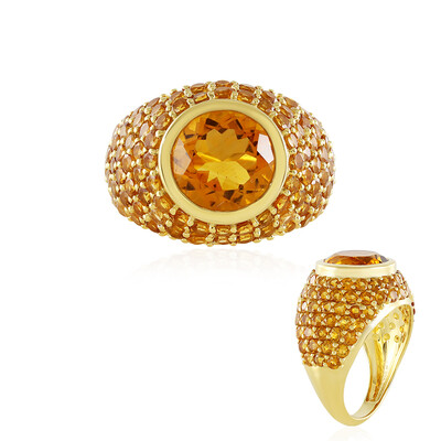 Bague en argent et Citrine Madère