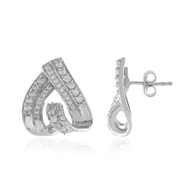 Boucles d'oreilles en argent et Zircon (MONOSONO COLLECTION)