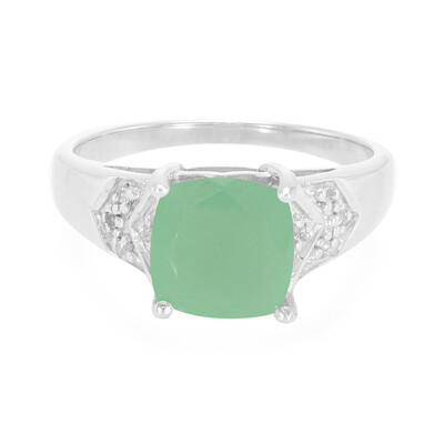 Bague en argent et Calcédoine verte