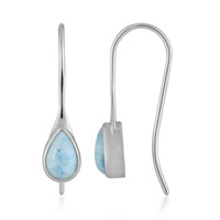 Boucles d'oreilles en argent et Larimar (Bali Barong)