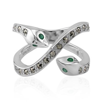 Bague en argent et Emeraude de Zambie (Annette classic)