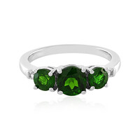 Bague en argent et Diopside de Russie