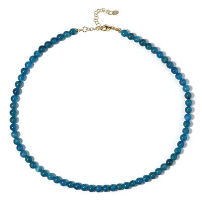 Collier en argent et Apatite bleu néon